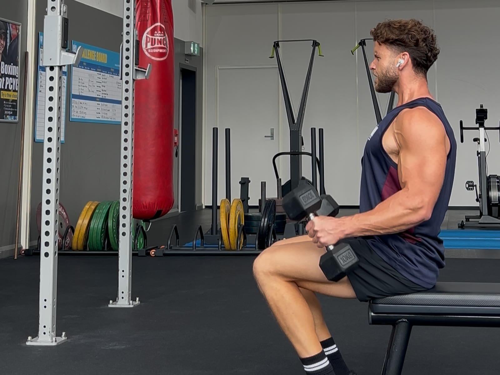 Dumbbell press performed during a hypertrophy training block
