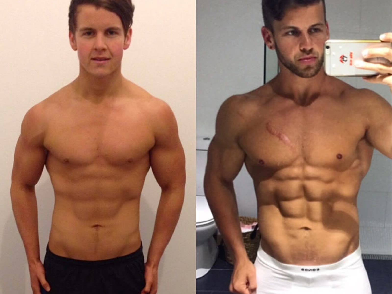 Client comparison photograph, before and after coaching